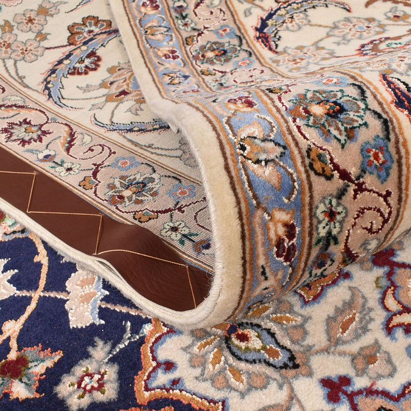 Dywan perski - Isfahan - Premium - 306 x 202 cm - ciemnoniebieski