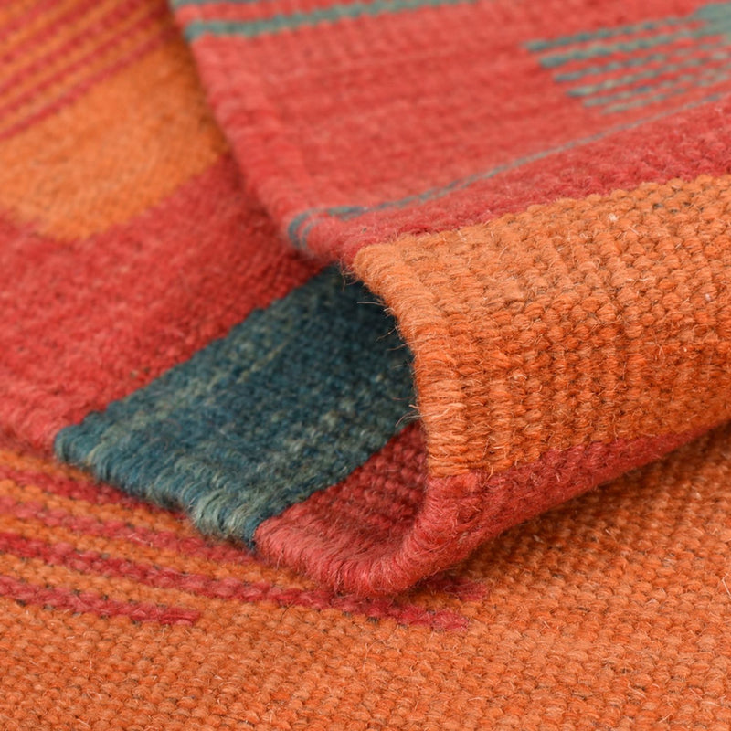 Dywan Kelim - modny - 201 x 155 cm - wielokolorowy