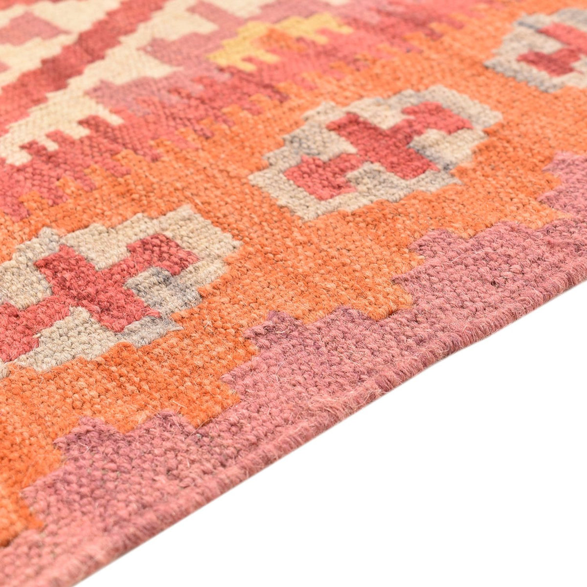 Biegacz Dywan Kelim - Orientalny - 201 x 61 cm - wielokolorowy