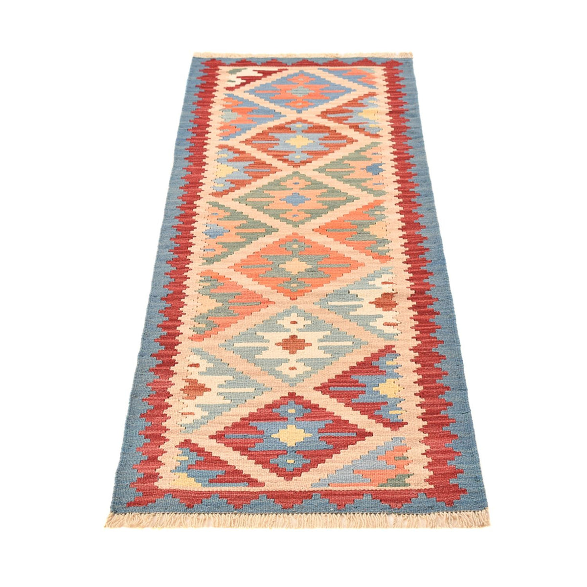 Biegacz Dywan Kelim - Orientalny - 200 x 63 cm - wielokolorowy