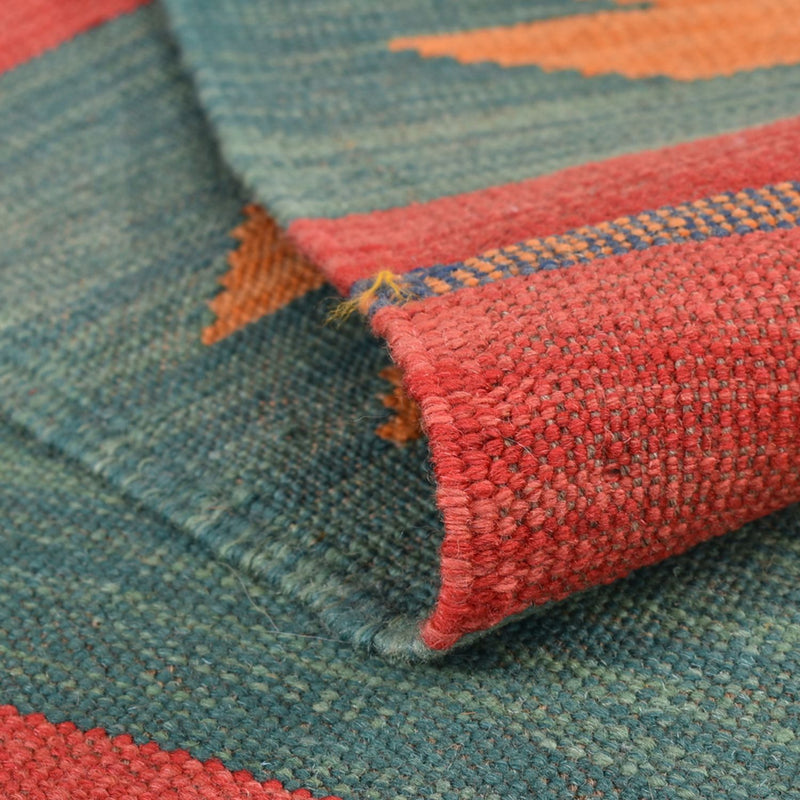 Dywan Kelim - modny - 212 x 146 cm - wielokolorowy