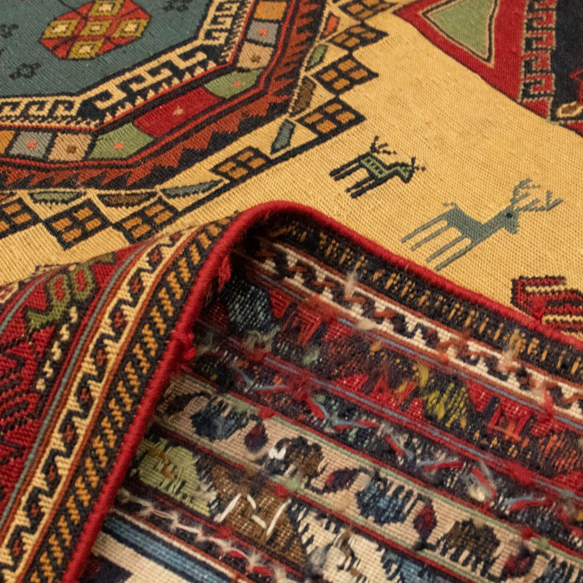 Perski dywan - Nomadyczny - 298 x 200 cm - złoto