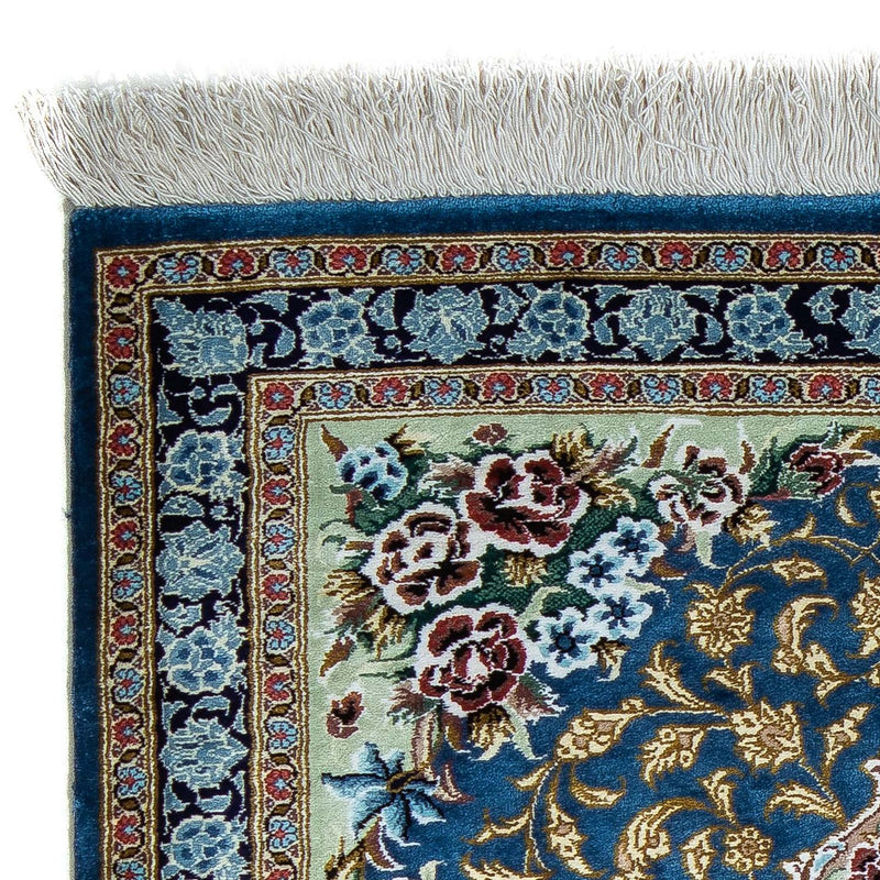 Dywan perski - Ghom - 85 x 59 cm - niebieski