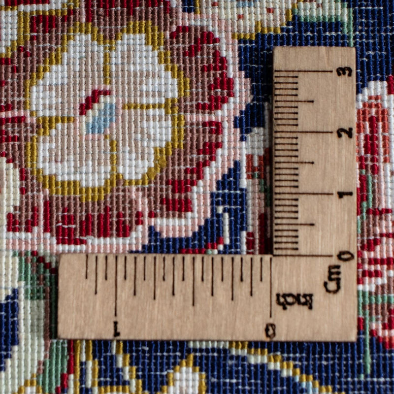 Jedwabny dywan - Ghom Silk - Premium - 40 x 28 cm - ciemnoniebieski