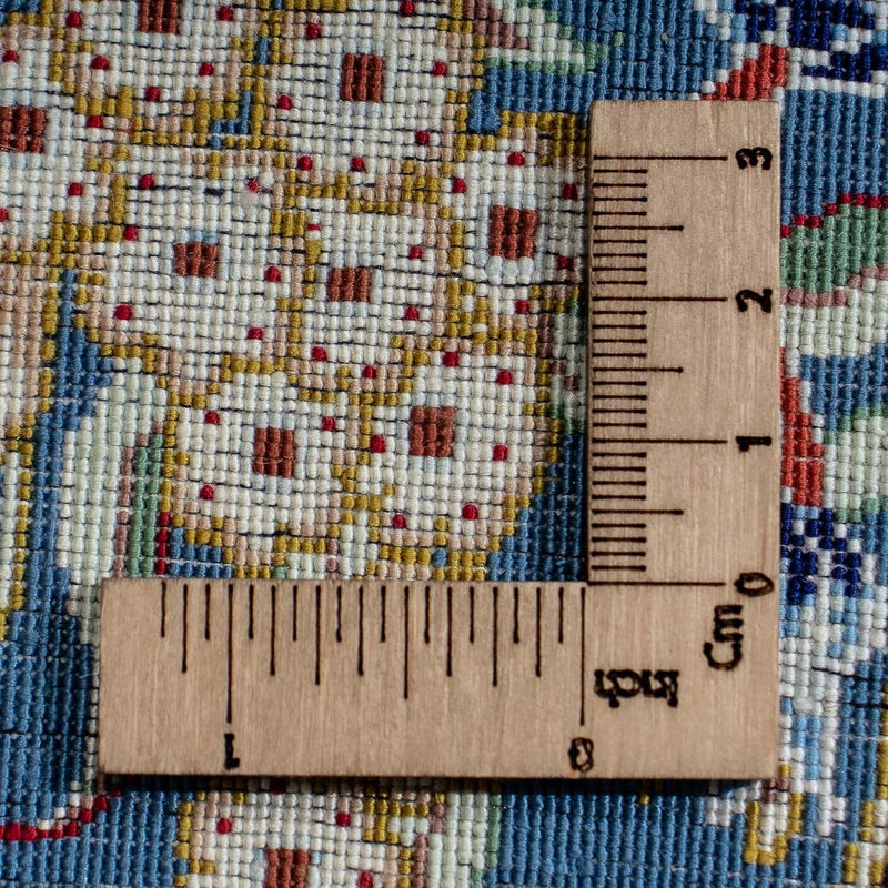 Jedwabny dywan - Ghom Silk - Premium - 40 x 28 cm - ciemnoniebieski