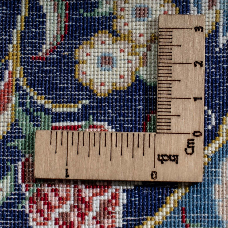 Jedwabny dywan - Ghom Silk - Premium - 40 x 28 cm - ciemnoniebieski