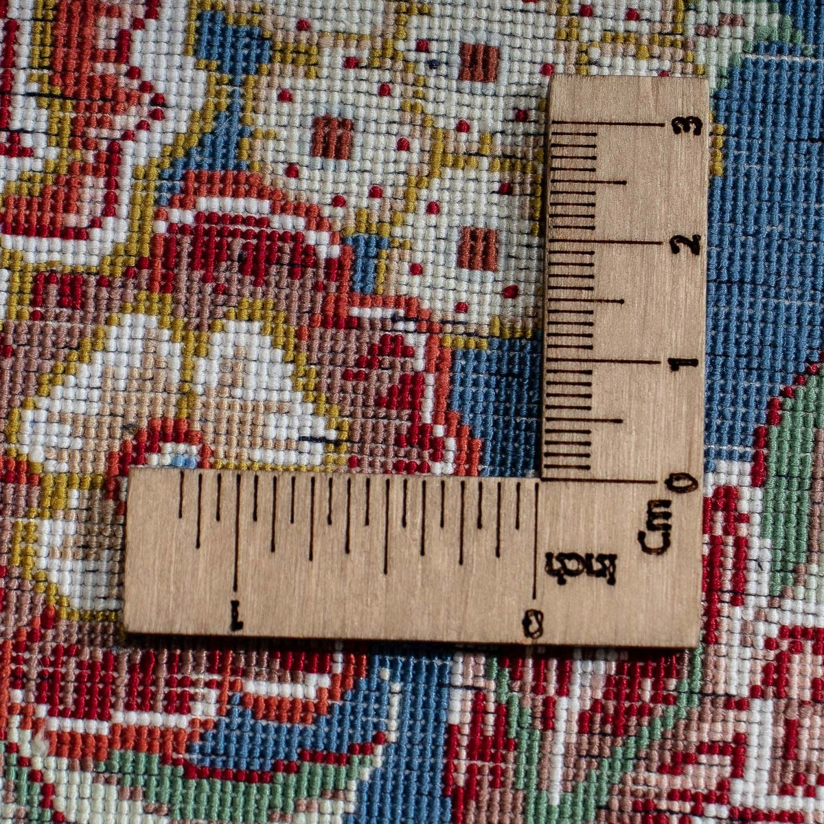 Jedwabny dywan - Ghom Silk - Premium - 40 x 28 cm - ciemnoniebieski