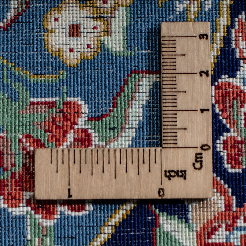 Jedwabny dywan - Ghom Silk - Premium - 40 x 28 cm - ciemnoniebieski