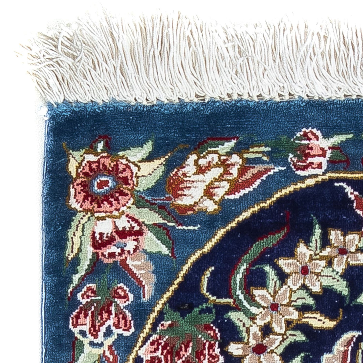 Jedwabny dywan - Ghom Silk - Premium - 40 x 28 cm - ciemnoniebieski