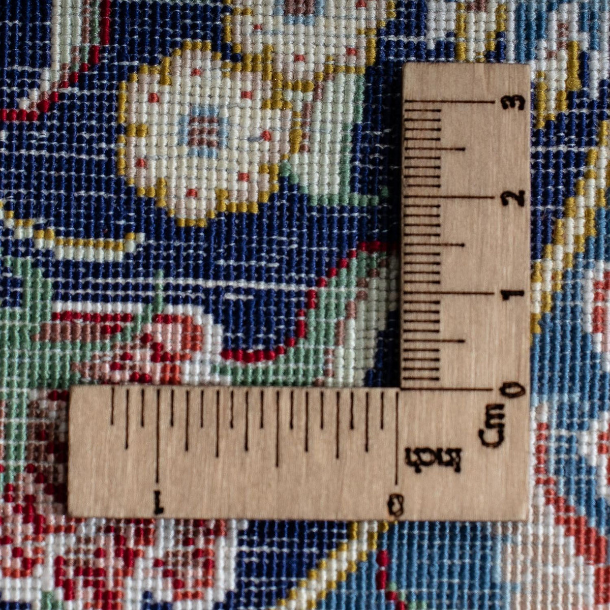 Jedwabny dywan - Ghom Silk - Premium - 40 x 28 cm - ciemnoniebieski