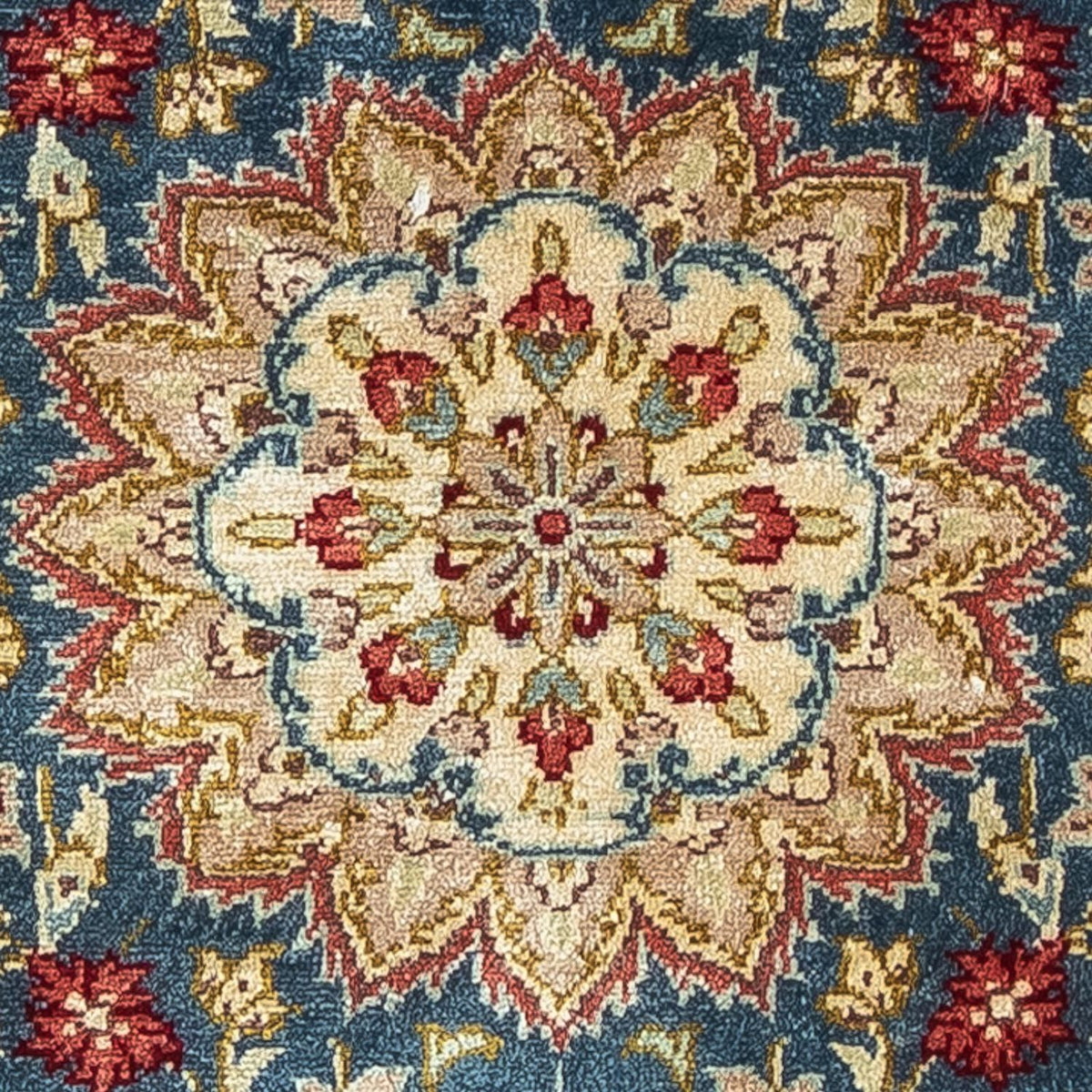 Jedwabny dywan - Ghom Silk - Premium - 44 x 27 cm - ciemnoniebieski