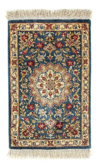 Jedwabny dywan - Ghom Silk - Premium - 44 x 27 cm - ciemnoniebieski