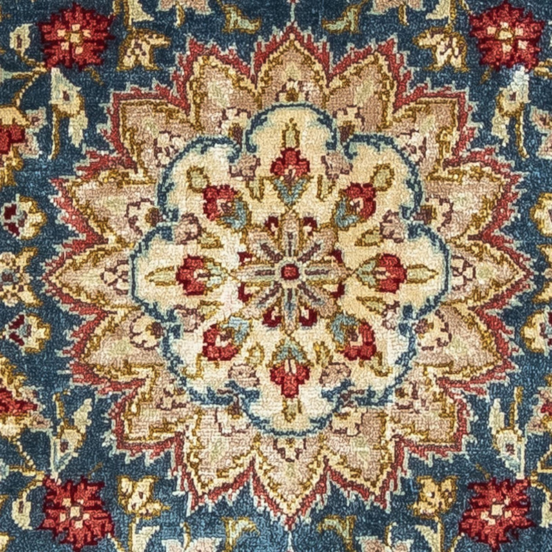 Jedwabny dywan - Ghom Silk - Premium - 44 x 27 cm - ciemnoniebieski
