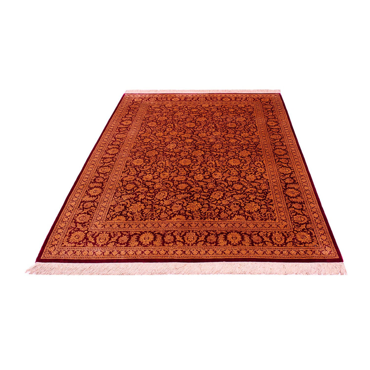 Jedwabny dywan - Ghom Silk - Premium - 216 x 132 cm - ciemnoniebieski