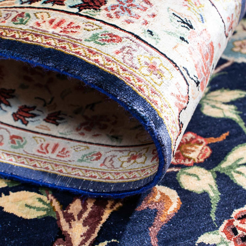 Dywan perski - Ghom - 110 x 77 cm - ciemnoniebieski