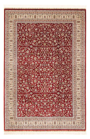 Orientalny dywan - Hereke - 276 x 185 cm - ciemna czerwień