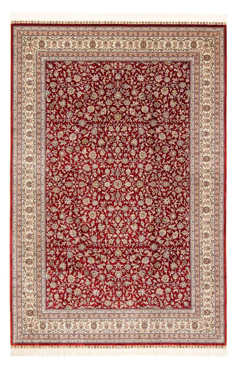 Orientalny dywan - Hereke - 276 x 185 cm - ciemna czerwień