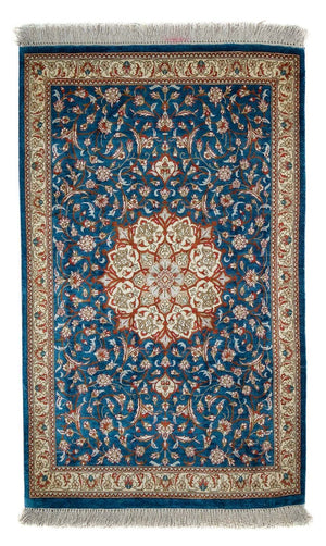 Dywan perski - Ghom - 92 x 57 cm - ciemnoniebieski