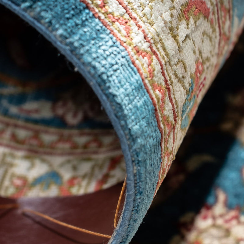 Dywan perski - Ghom - 94 x 58 cm - niebieski