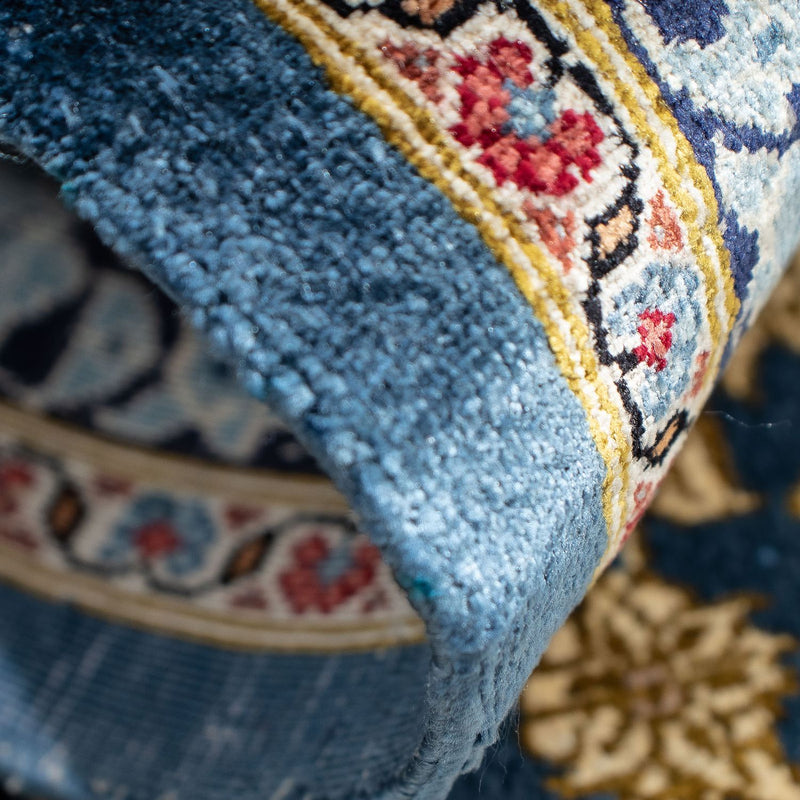 Dywan perski - Ghom - 80 x 55 cm - ciemnoniebieski