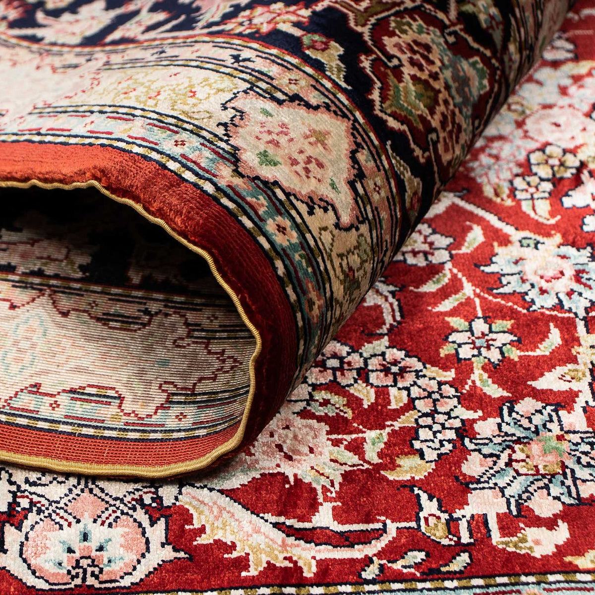 Dywan z jedwabiu - jedwab chiński - 183 x 122 cm - ciemna czerwień