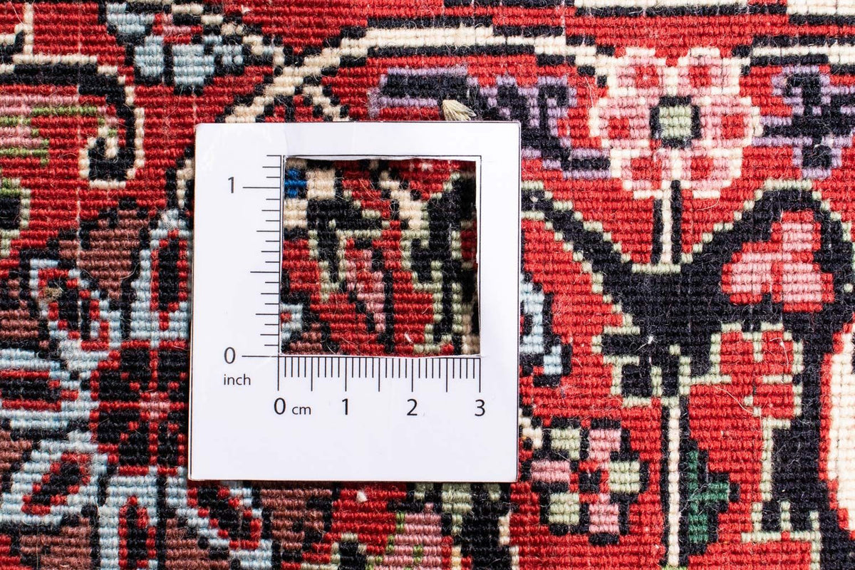 Dywan perski - Bijar okrągły  - 250 x 250 cm - ciemna czerwień