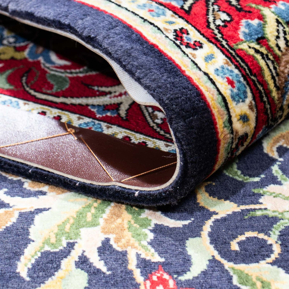 Dywan perski - Ghom - 204 x 135 cm - ciemnoniebieski