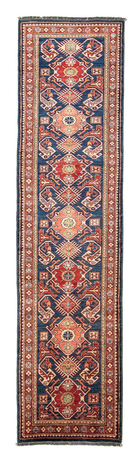 Biegacz Dywan Ziegler - Kazak - 298 x 78 cm - niebieski