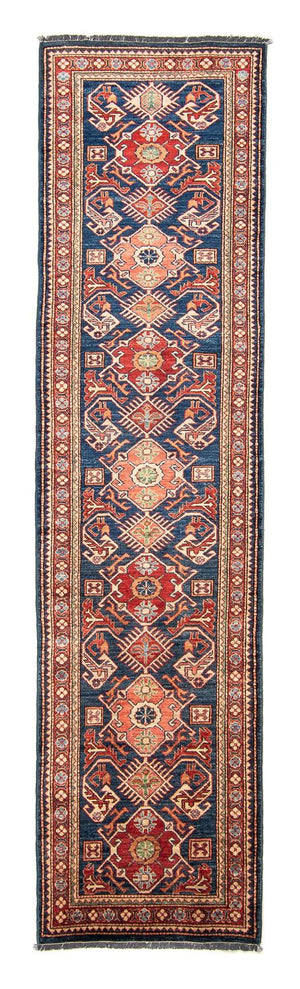 Biegacz Dywan Ziegler - Kazak - 298 x 78 cm - niebieski