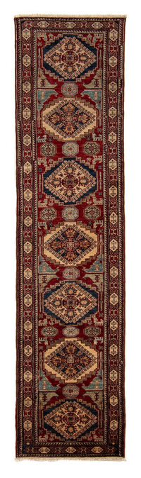 Biegacz Dywan Ziegler - Kazak - 302 x 77 cm - ciemna czerwień