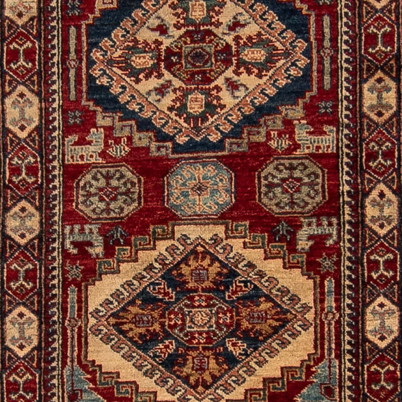 Biegacz Dywan Ziegler - Kazak - 302 x 77 cm - ciemna czerwień