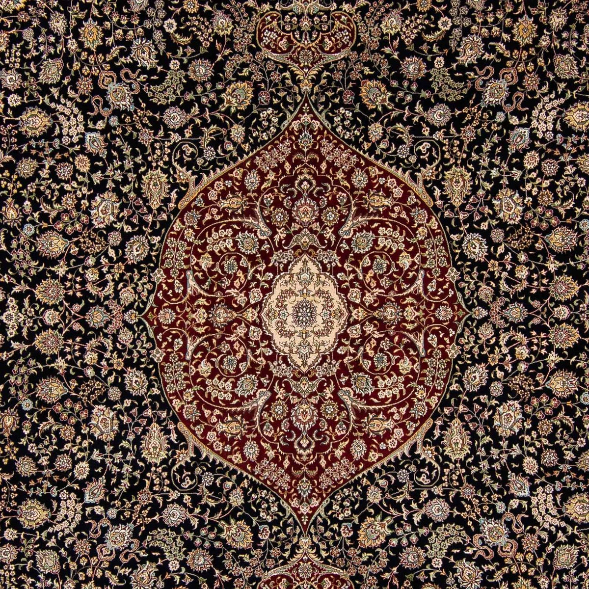 Orientalny dywan - Hereke - 370 x 276 cm - ciemna czerwień