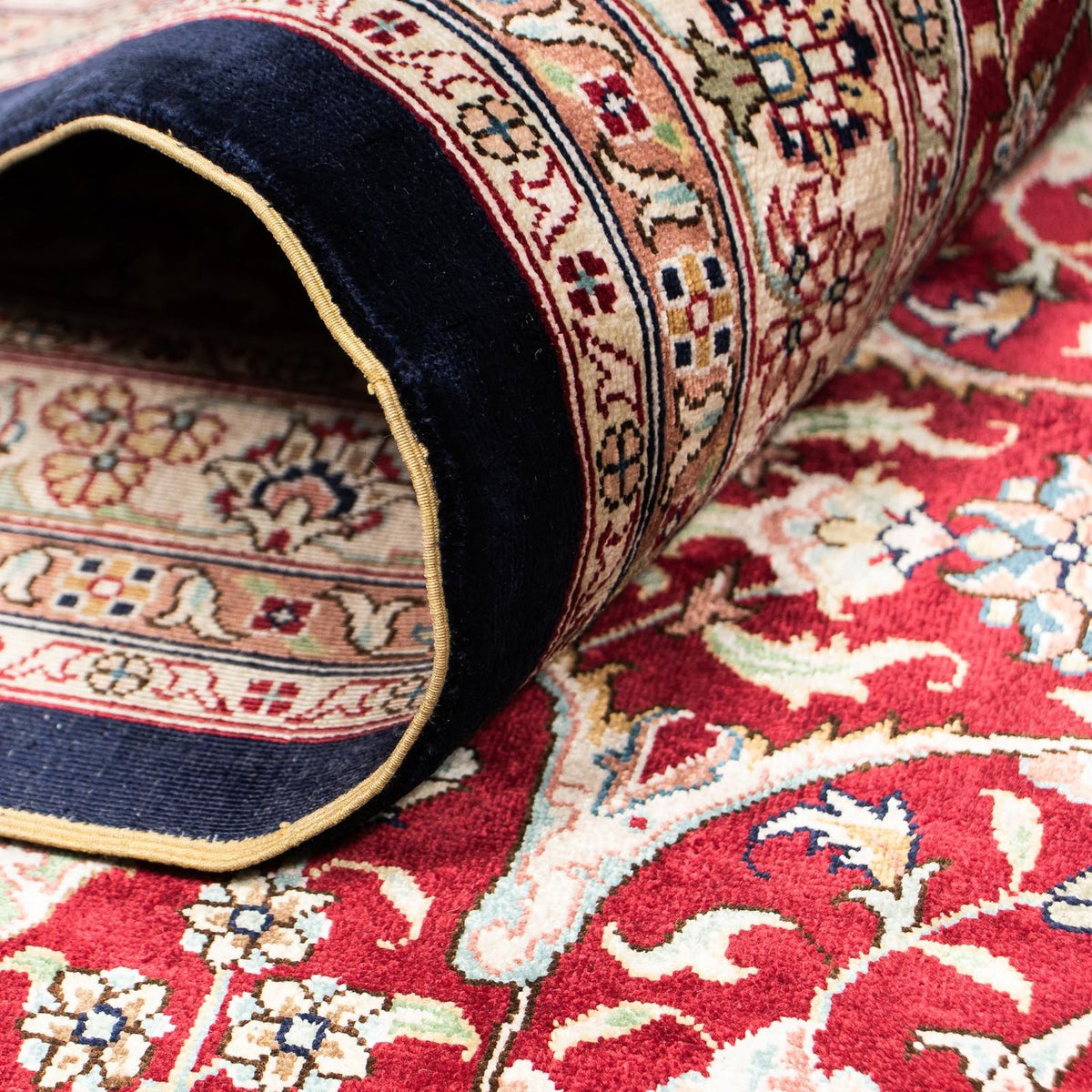 Orientalny dywan - Hereke - 370 x 276 cm - ciemna czerwień