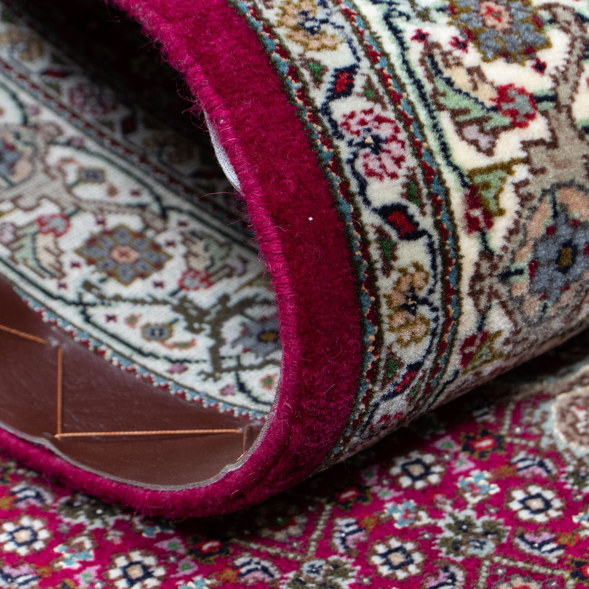 Biegacz Dywan perski - Tabriz - 344 x 80 cm - ciemna czerwień