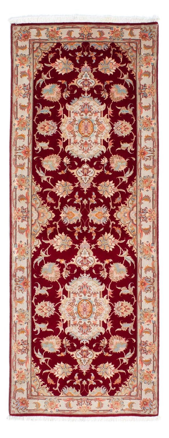 Biegacz Dywan perski - Tabriz - Królewski - 208 x 80 cm - ciemna czerwień