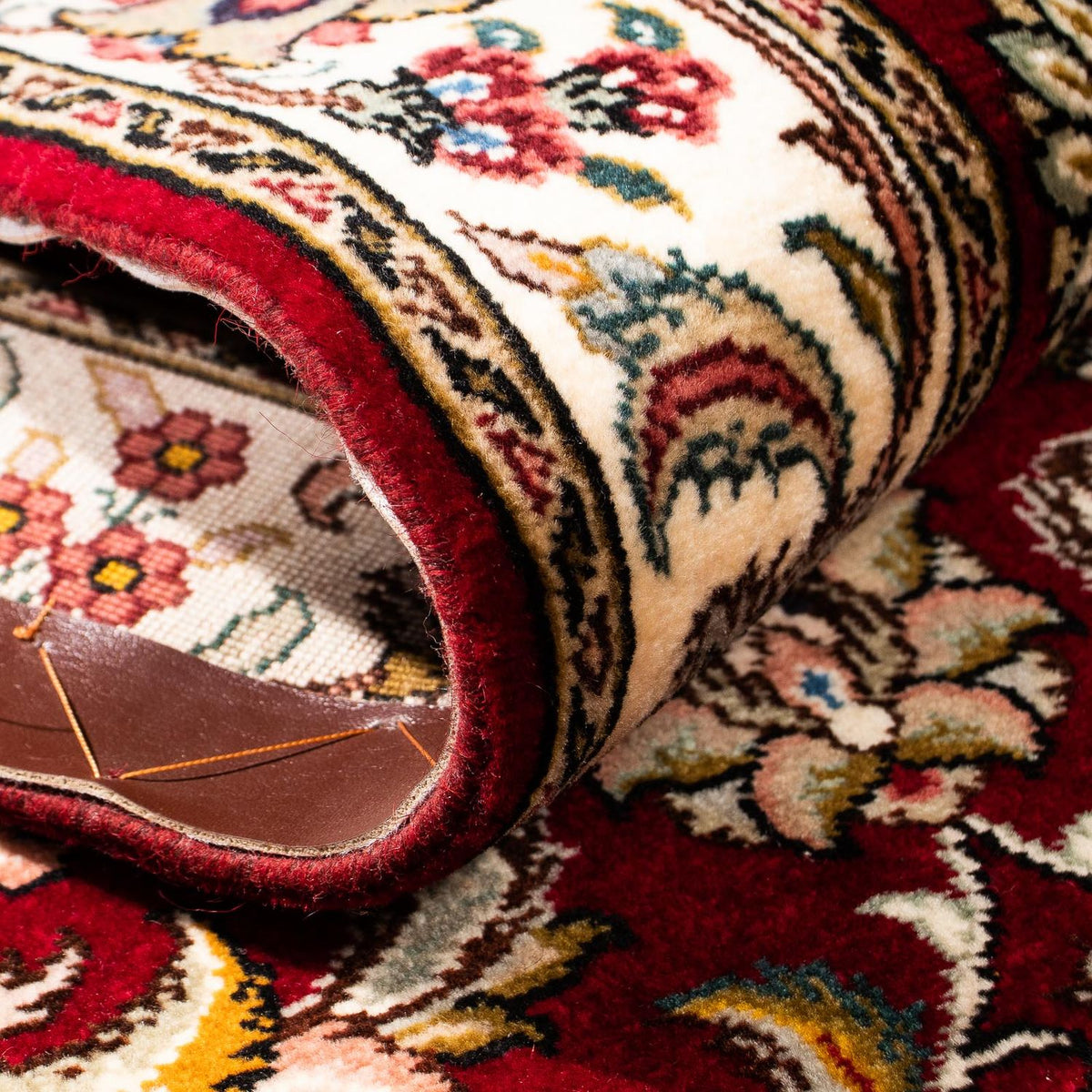 Biegacz Dywan perski - Tabriz - Królewski - 322 x 85 cm - ciemna czerwień