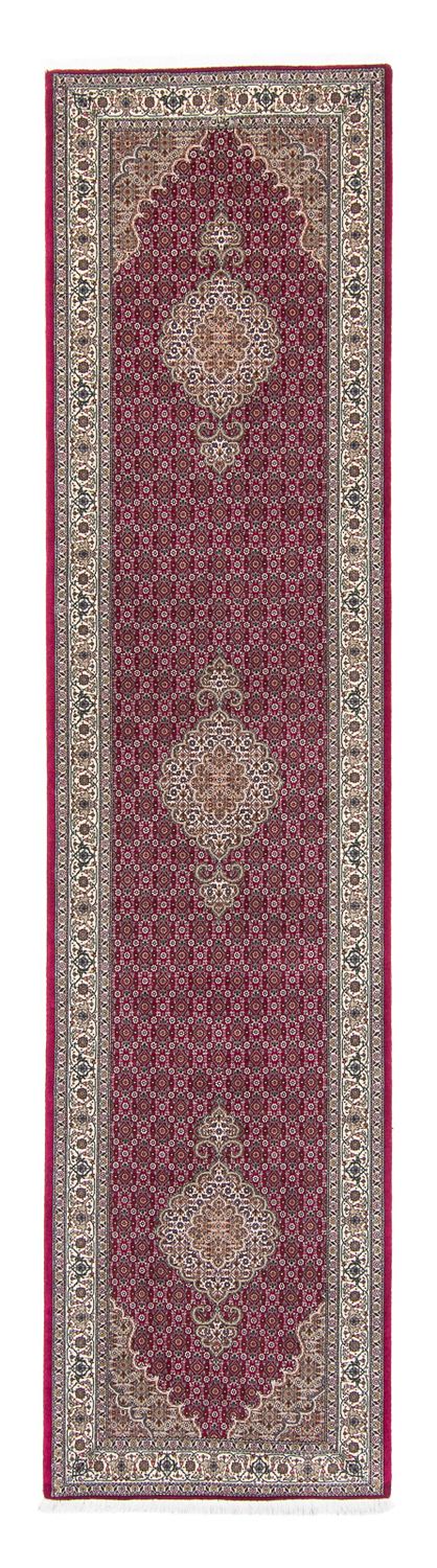 Biegacz Dywan perski - Tabriz - 343 x 82 cm - ciemna czerwień