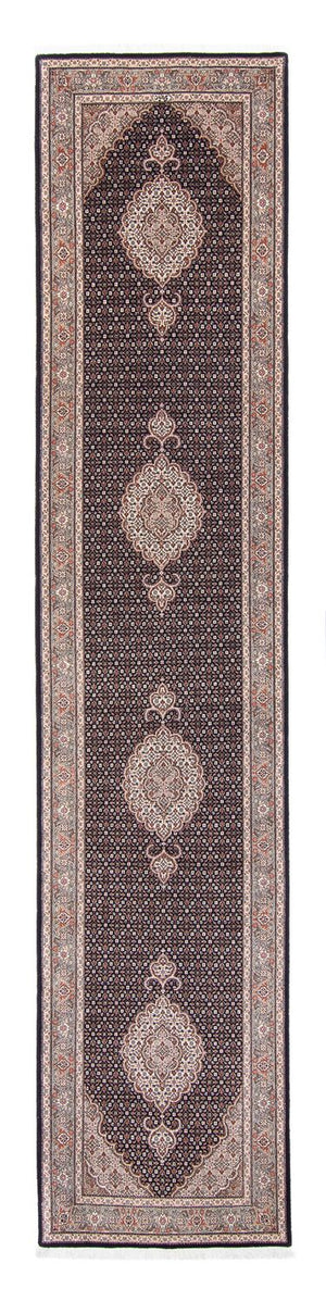 Biegacz Dywan perski - Tabriz - Królewski - 391 x 82 cm - ciemnoniebieski