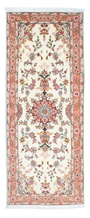 Biegacz Dywan perski - Tabriz - Królewski - 212 x 82 cm - beżowy