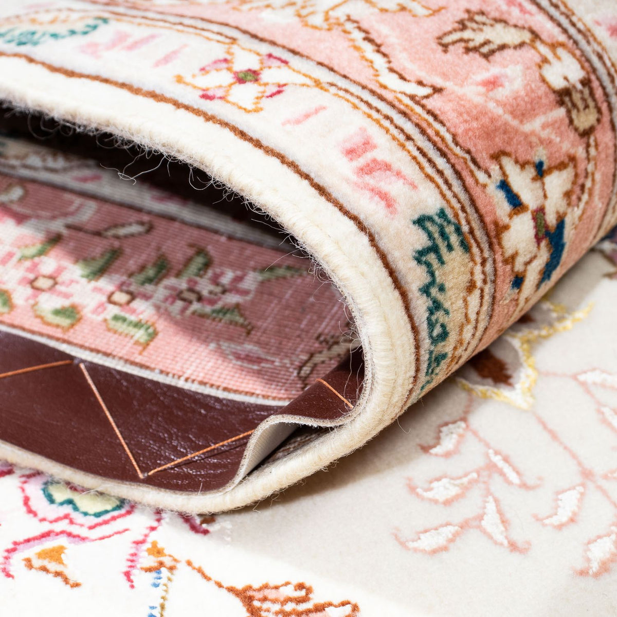 Biegacz Dywan perski - Tabriz - Królewski - 212 x 82 cm - beżowy