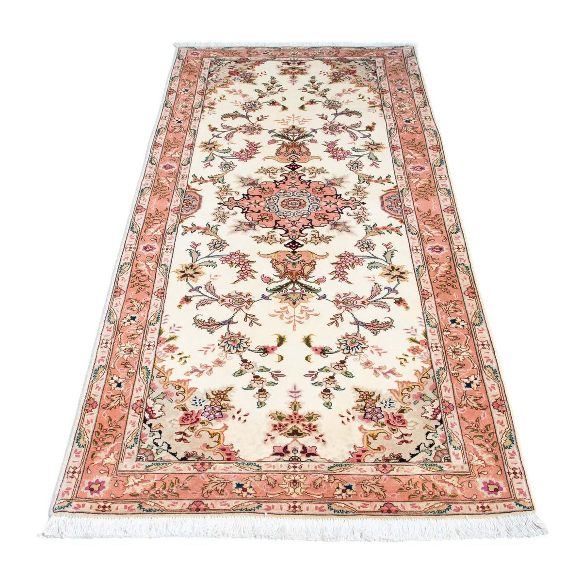 Biegacz Dywan perski - Tabriz - Królewski - 212 x 82 cm - beżowy