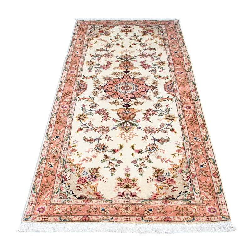 Biegacz Dywan perski - Tabriz - Królewski - 212 x 82 cm - beżowy