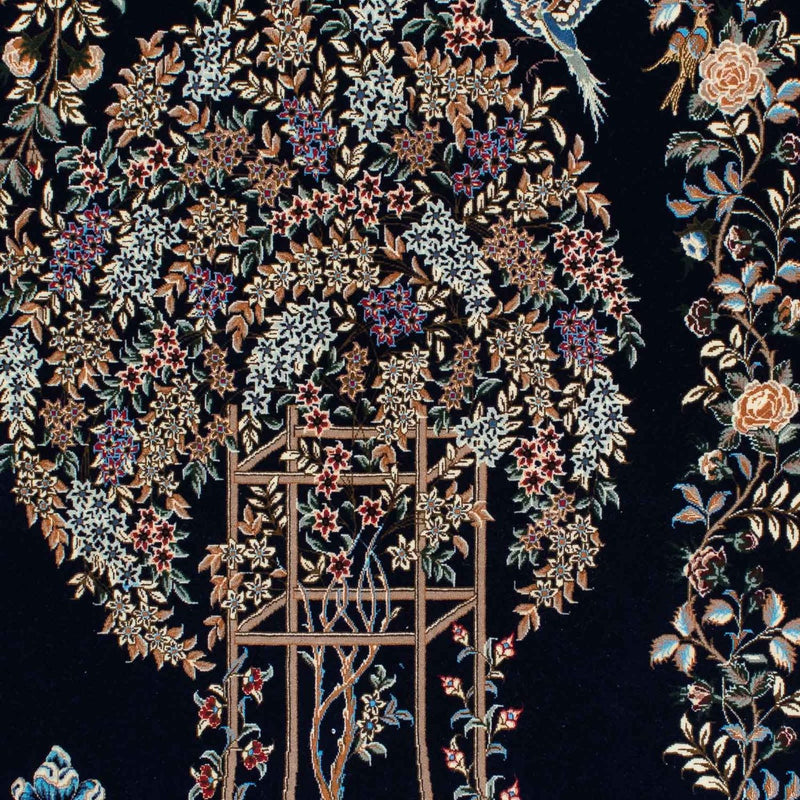 Dywan perski - Ghom - 230 x 140 cm - ciemnoniebieski