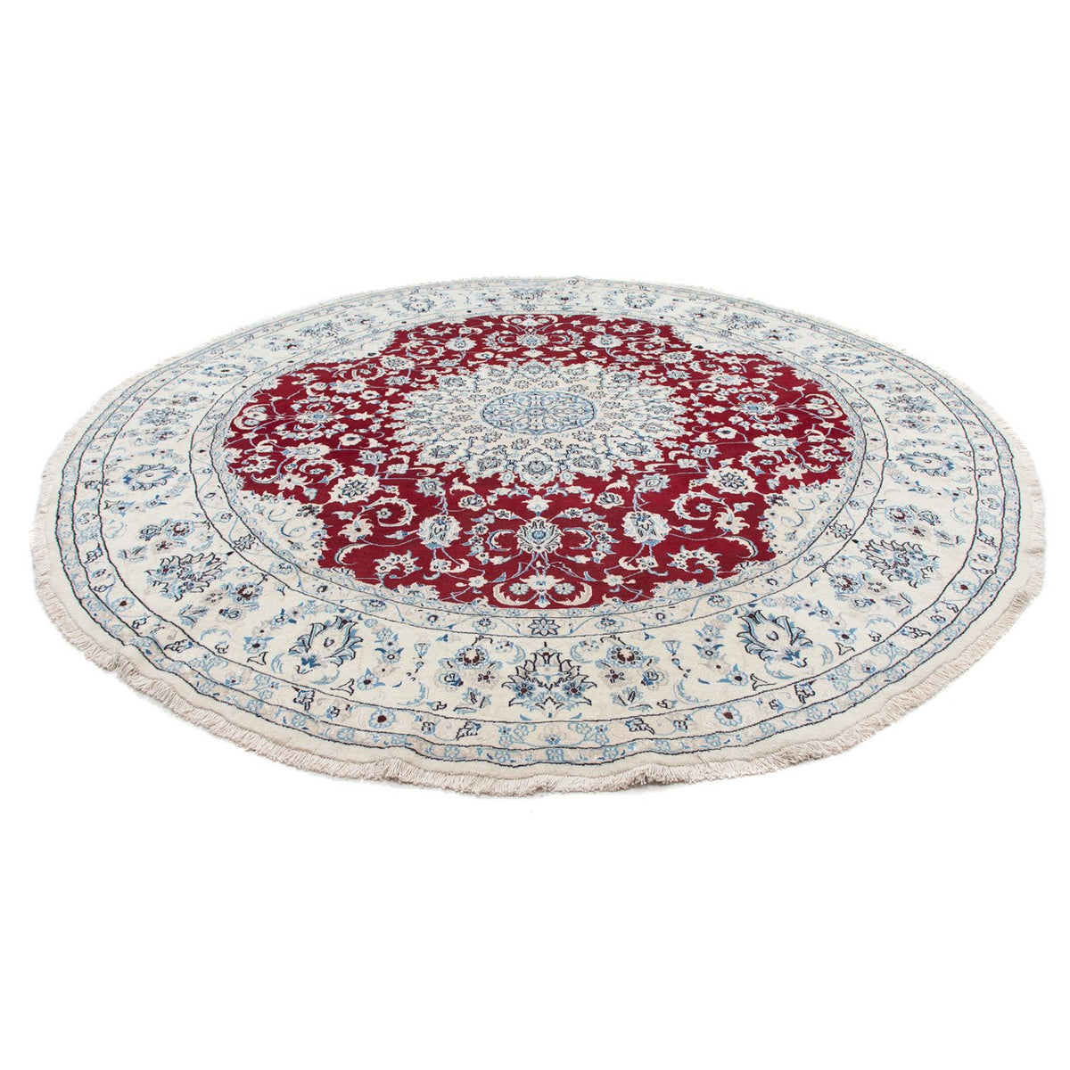 Dywan perski - Nain okrągły  - 300 x 300 cm - ciemna czerwień