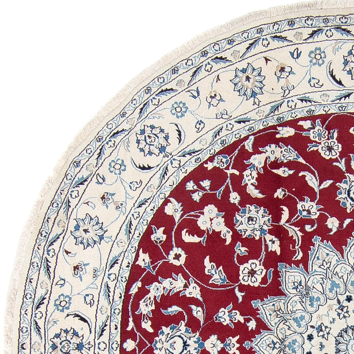 Dywan perski - Nain okrągły  - 247 x 247 cm - ciemna czerwień
