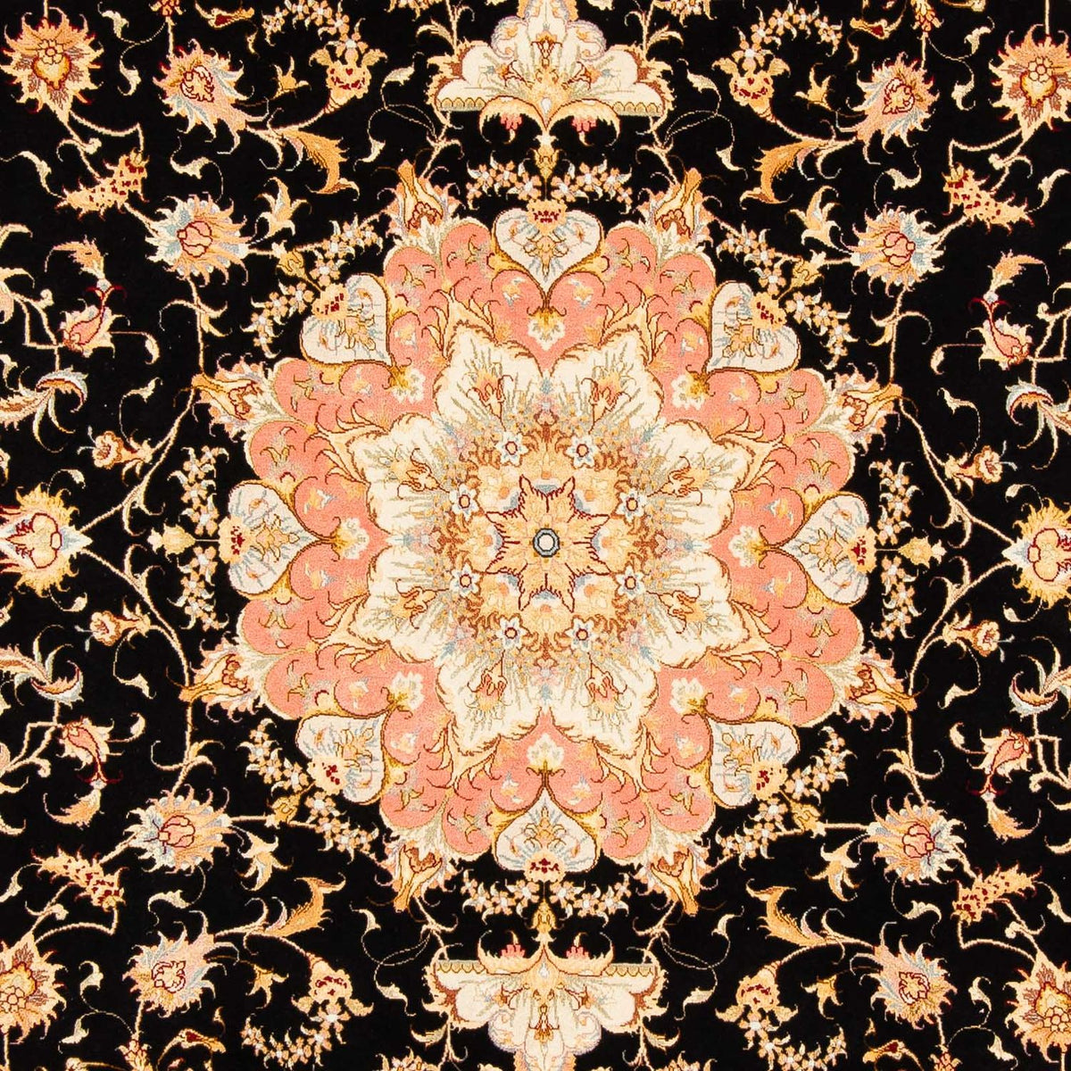 Dywan perski - Tabriz - 297 x 198 cm - ciemnoniebieski