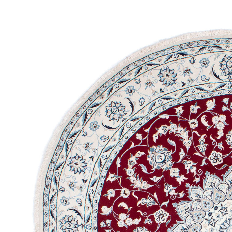 Dywan perski - Nain okrągły  - 252 x 252 cm - ciemna czerwień