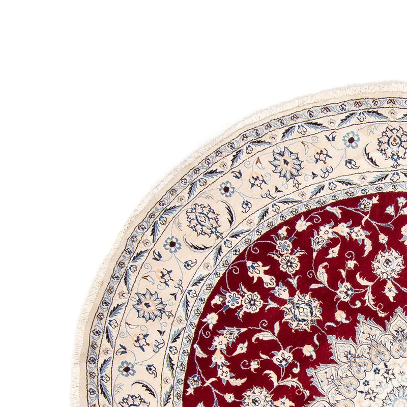 Dywan perski - Nain okrągły  - 250 x 250 cm - ciemna czerwień