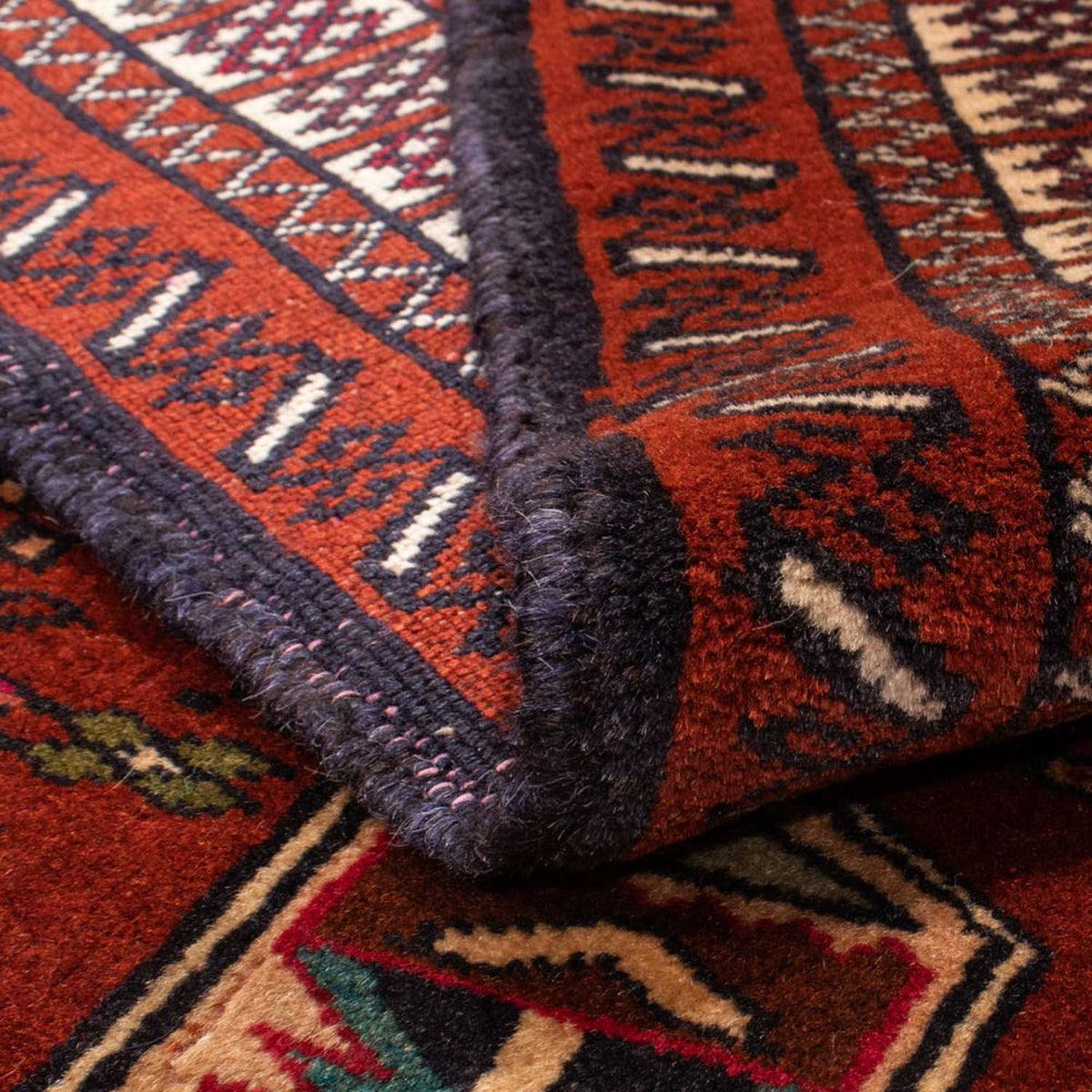 Dywan beludżycki kwadratowy  - 174 x 133 cm - czerwony