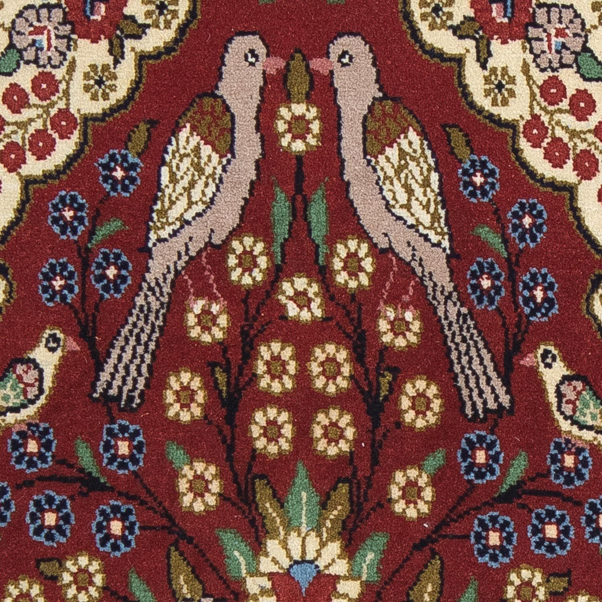 Dywan perski - Ghom - 105 x 63 cm - ciemna czerwień